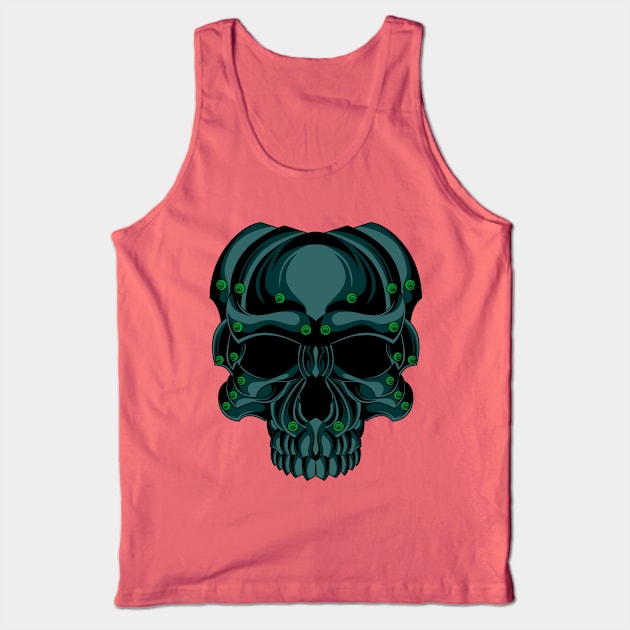 green iron skull Tank Top by sugiartoss_